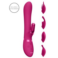   Vive Chou - vibrador con cabezas intercambiables y carga USB (rosa)