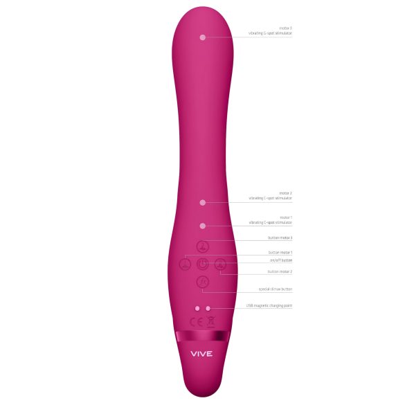 Vive Suki - consolador con arnés sin tiras - vibrador rosa