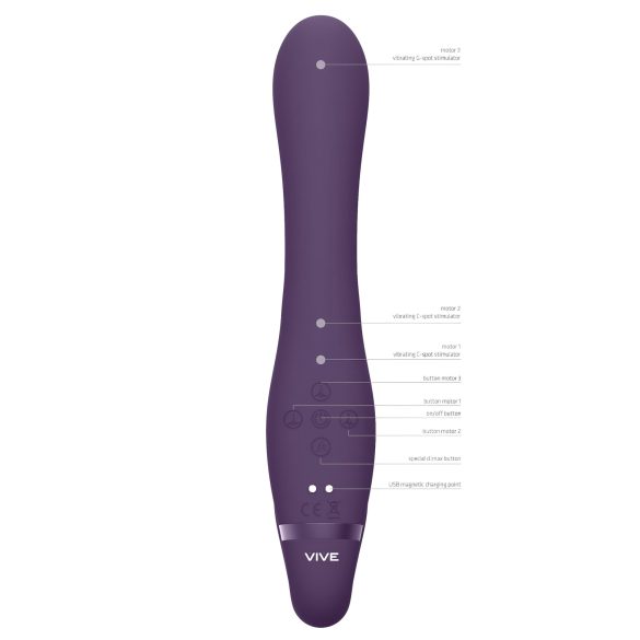Vive Suki - consolador con arnés sin cinturón - vibrador lila