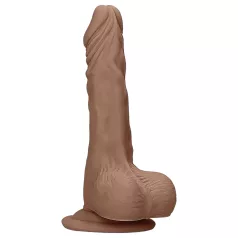   RealRock - consolador realista con testículos - silicona marrón 17 cm