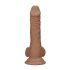 RealRock Dong 7 - consolador realista con testículos (17cm) - oscuro natural