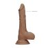 RealRock Pene 8" - Dildo realista con testículos (20cm) - Tono oscuro natural