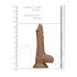 RealRock Pene 8" - Dildo realista con testículos (20cm) - Tono oscuro natural