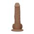 RealRock Dong 10 - dildo realista con testículos (25cm) - oscuro natural