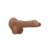RealRock Dong 10 - dildo realista con testículos (25cm) - oscuro natural