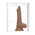 RealRock Dong 10 - dildo realista con testículos (25cm) - oscuro natural