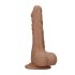 RealRock Dong 10 - dildo realista con testículos (25cm) - oscuro natural