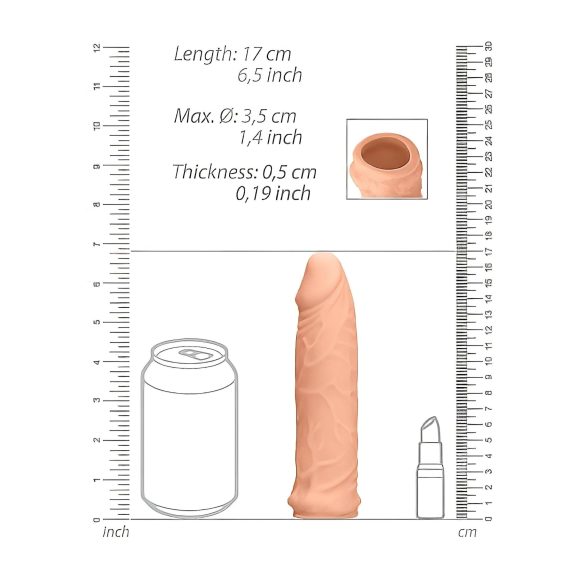 RealRock - funda para pene - 17cm - color natural
