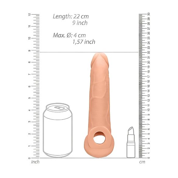 RealRock - funda pene - 21,5 cm - color natural