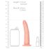 RealRock Slim - dildo realista - 15,5cm (natural)