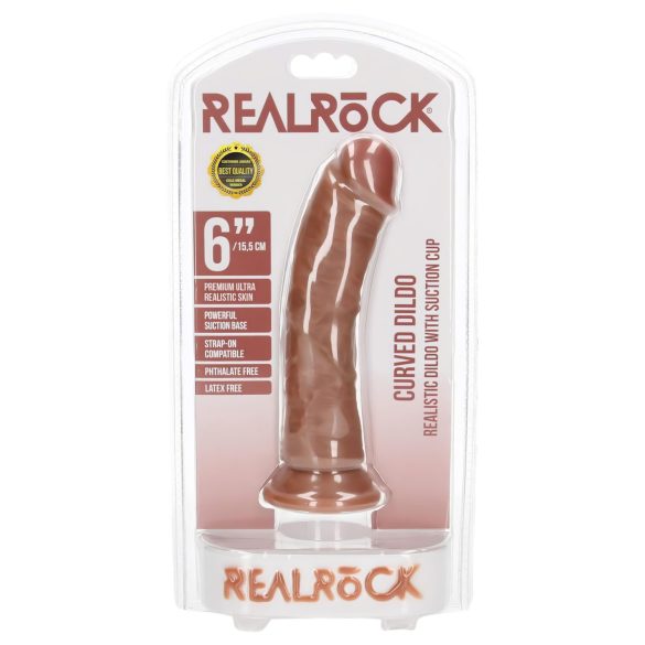 RealRock - consolador realista - 15,5 cm - color piel oscura