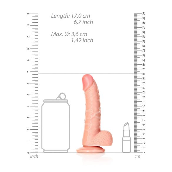 RealRock - dildo realista con ventosa - 15,5 cm - color natural