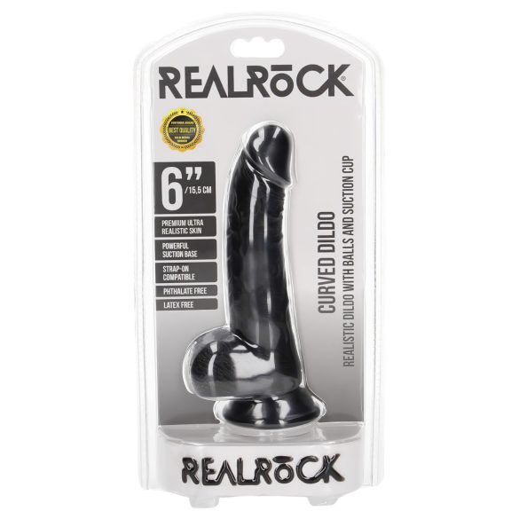RealRock - dildo realista con ventosa - 15,5 cm - negro