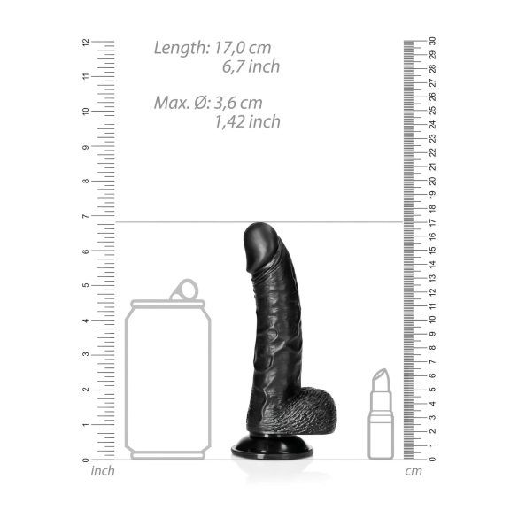 RealRock - dildo realista con ventosa - 15,5 cm - negro