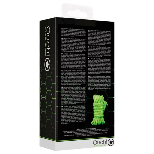 Ouch! - cuerda bondage luminosa - 10 m - verde