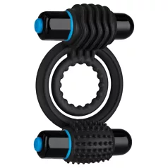   Doc Johnson Optimale - anillo doble vibrador para pene (negro)