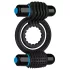 Doc Johnson Optimale - anillo doble vibrador para pene (negro)