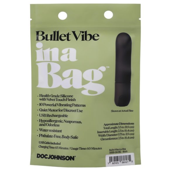 Doc Johnson - Vibrador bala recargable e impermeable - negro