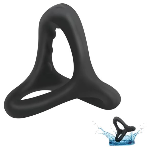 Anillo para pene y testículos con superficie texturizada (negro)