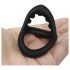 Anillo para pene y testículos con superficie texturizada (negro)