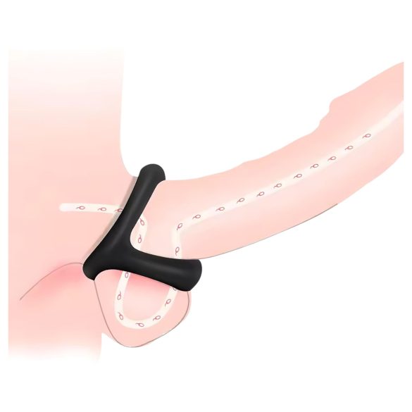 Anillo para pene y testículos - textura con puntos - silicona negra