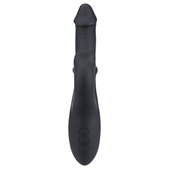 Wilson - vibrador con estimulador de clítoris y empuje - silicona negra