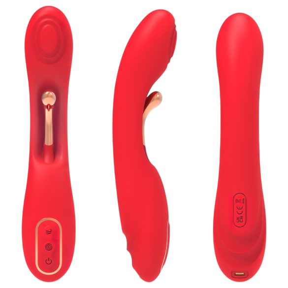 Bestoy - vibrador punto G con lengua - silicona roja