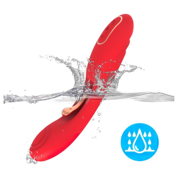 Bestoy - vibrador punto G con lengua - silicona roja