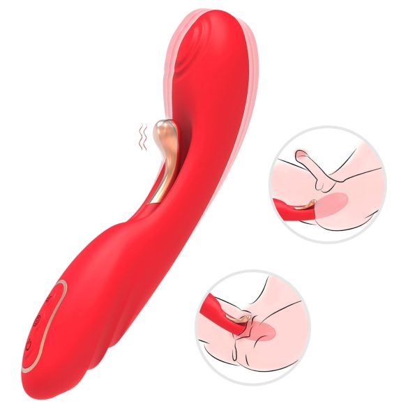 Bestoy - vibrador punto G con lengua - silicona roja