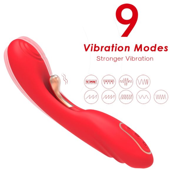 Bestoy - vibrador punto G con lengua - silicona roja