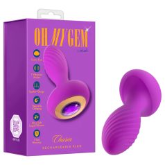 Oh My Gem - plug anal vibrador con gema (lila)