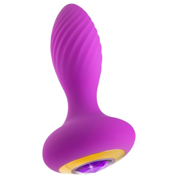 Oh My Gem - plug anal vibrador con gema (lila)