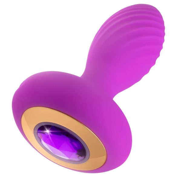 Oh My Gem - plug anal vibrador con gema - silicona lila