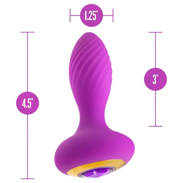 Oh My Gem - plug anal vibrador con gema - silicona lila