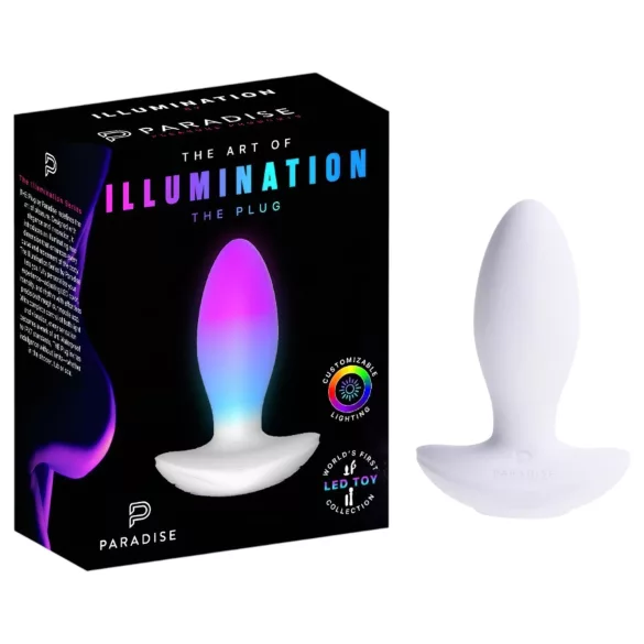 Paradise Illumination - plug anal vibrador luminoso (blanco)