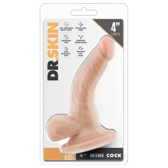 Dr. Skin 4 - consolador realista con testículos y ventosa - color piel 12 cm