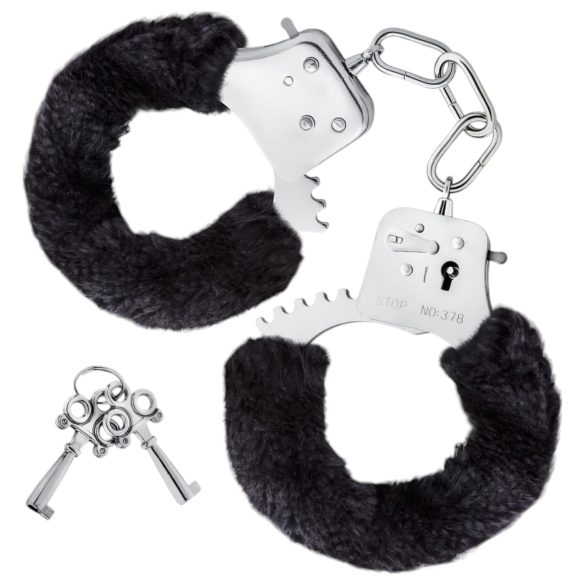 Temptasia Cuffs - esposas de peluche (negro)