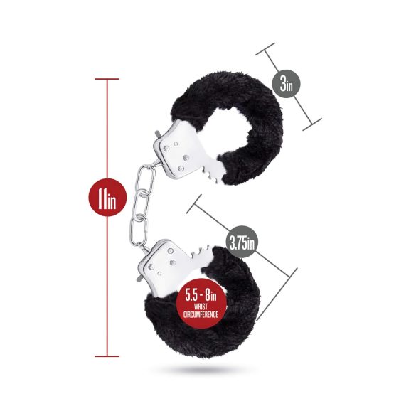 Temptasia Cuffs - esposas de peluche (negro)