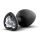 Temptasia S - plug anal con corazón de piedras plateadas (negro) - pequeño