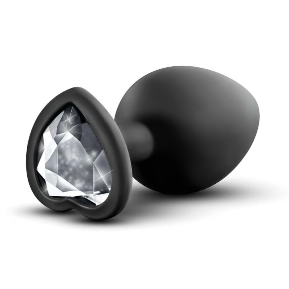 Plug anal Temptasia S corazón plateado (negro) - pequeño
