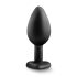 Plug anal corazón con brillantes - tamaño mediano (negro)