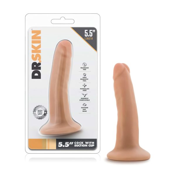 Dr. Skin 5,5 - dildo realista c/succión - natural (14cm)