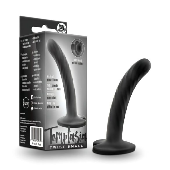 Temptasia Twist Pequeño - Dildo espiral negro con ventosa