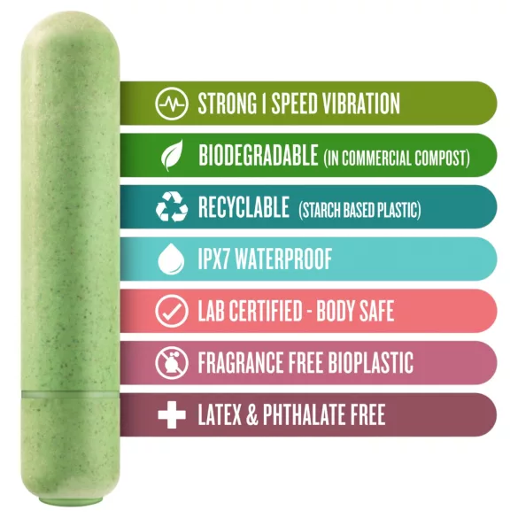 Gaia - Vibrador ecológico mediano - silicona verde