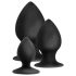 Juego Plugs Anales Platino - Negro (3 piezas)