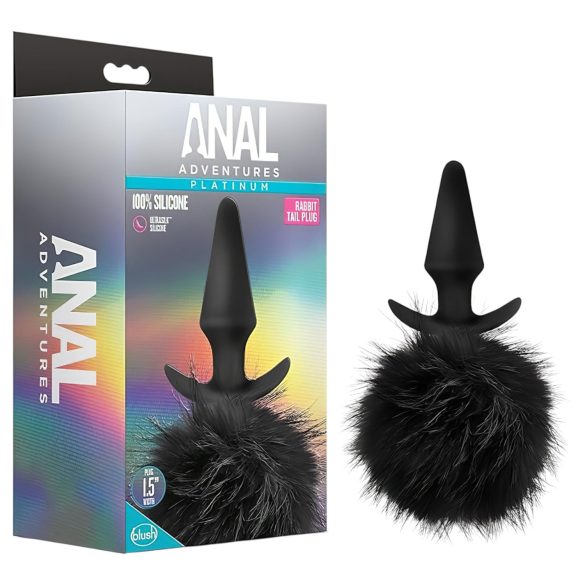 Aventuras Anales Platino - Plug Anal con Cola de Conejo (negro)