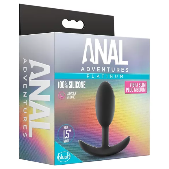 Anal Adventures Platinum - plug anal - tamaño mediano - silicona negra
