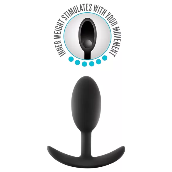 Anal Adventures Platinum - plug anal - tamaño mediano - silicona negra
