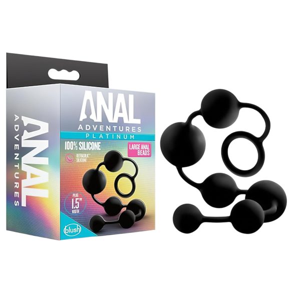 Anal Adventures L - Dildo Anal con Perlas (Negro)