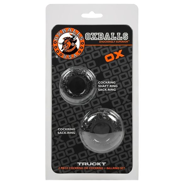 OXBALLS - set de anillos para pene texturizados - silicona negra